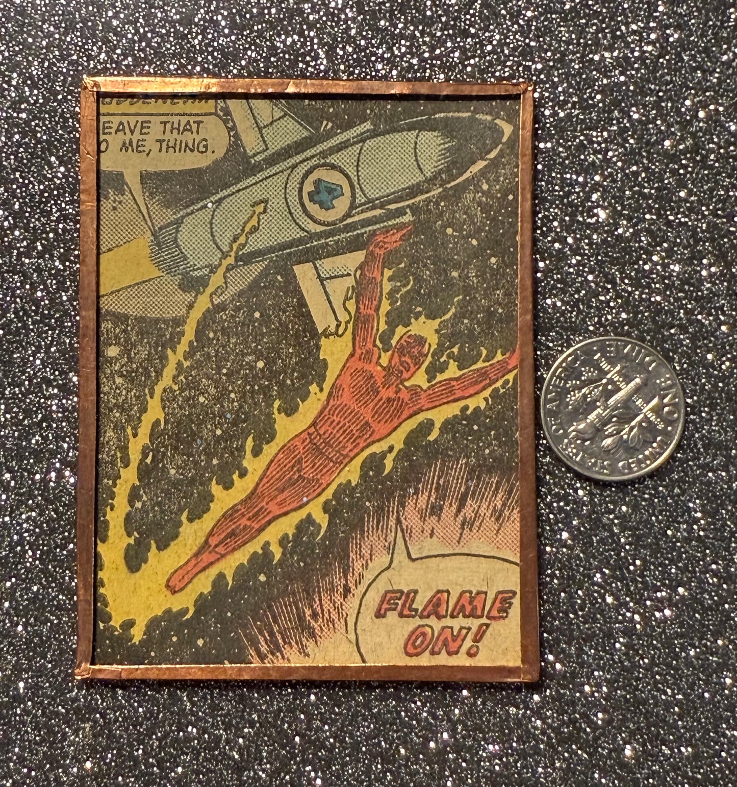 (vintage!) 1981 Fantastic Four Human Torch "Flame On" magnet