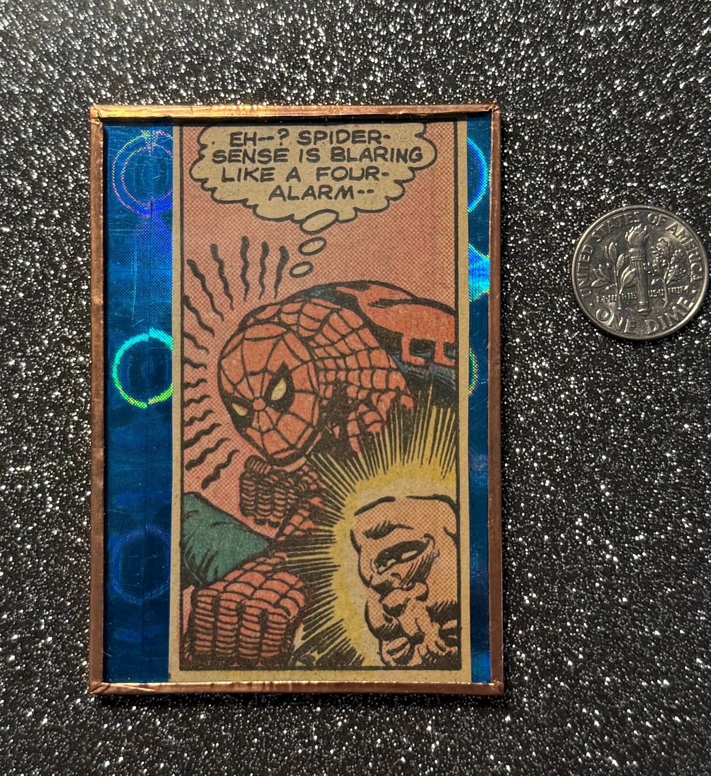 an old Spidey panel "spider sense" magnet