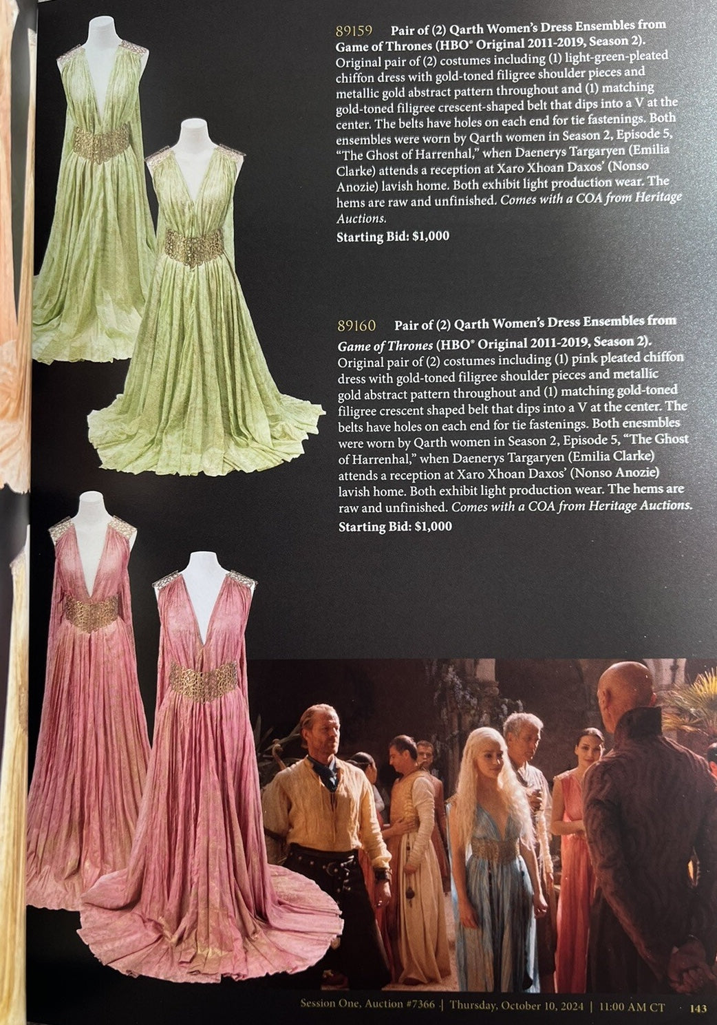 GAME OF THRONES Auction catalog (RARE)