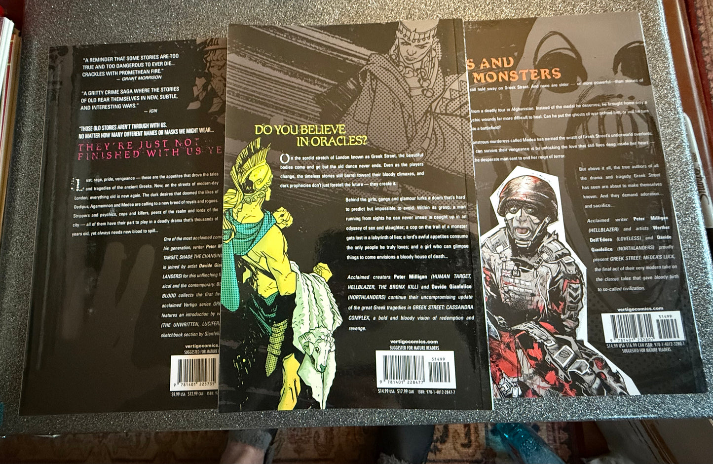 3 x GREEK STREET (VERTIGO) graphic novels; Peter Milligan