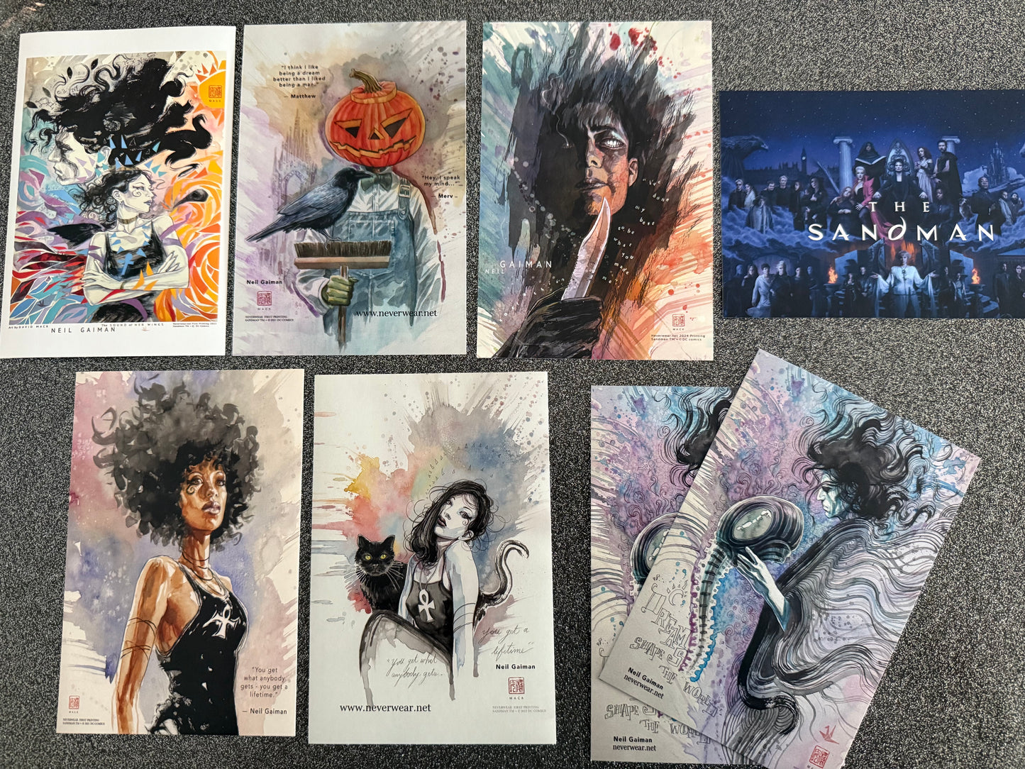 NEW!! 15 pc. Sandman Sticker/Postcard Set + Free Bonus Promo Sticker!