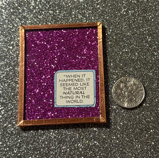 Purple glitter "natural thing" handmade magnet