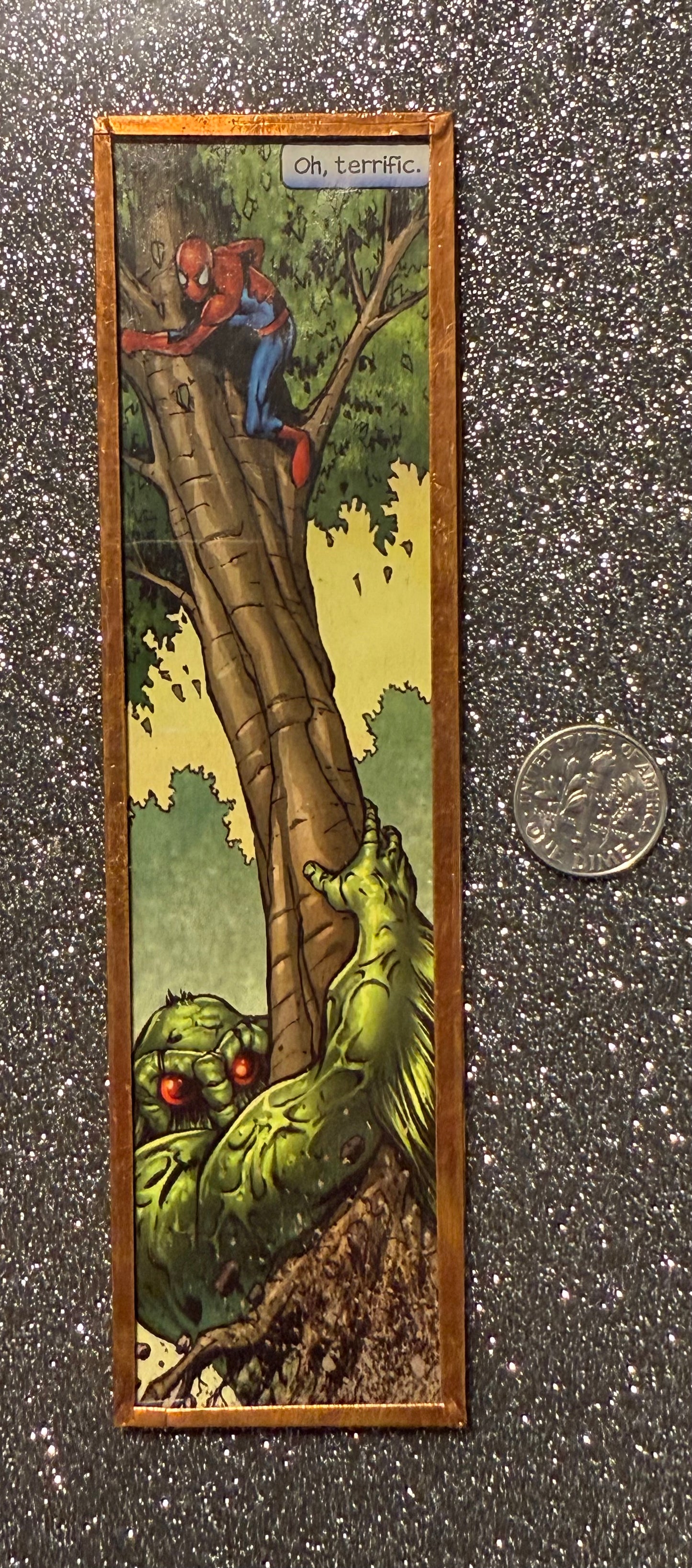 Spidey is up a tree! handmade magnet 2006