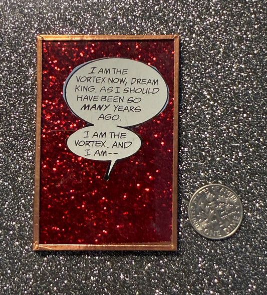 Red glitter "Vortex" from Sandman"...hand made mirror